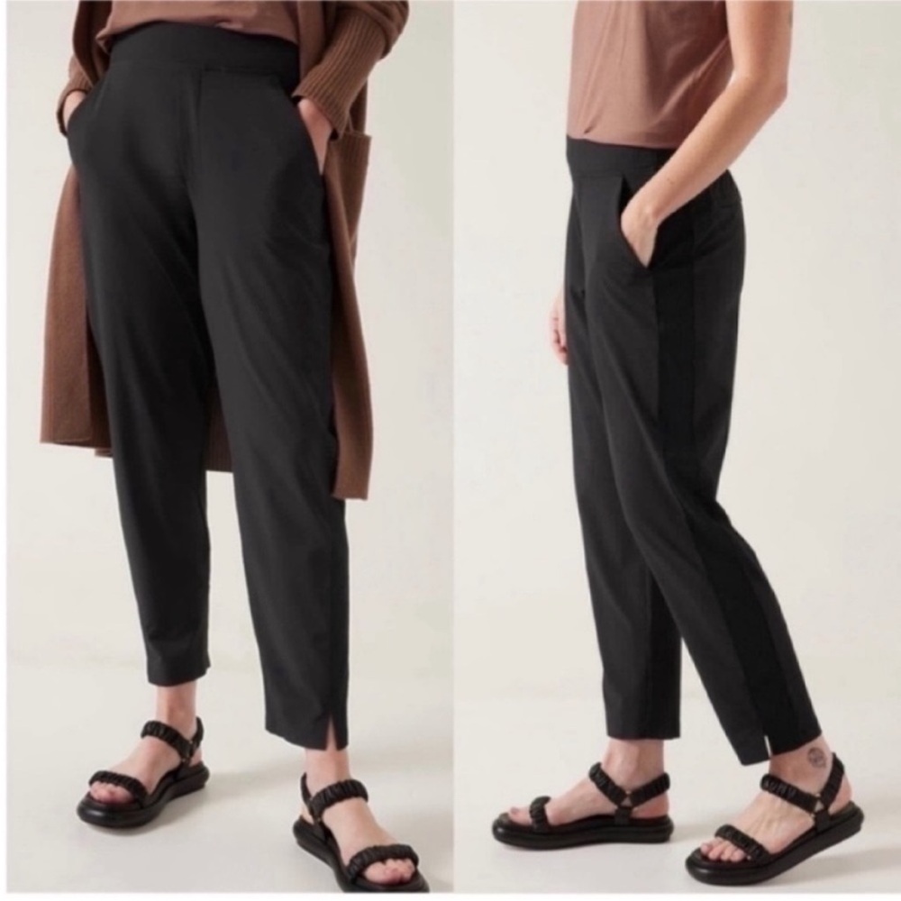Athleta Brooklyn Ankle Trouser Activewear Pant Black Size 12